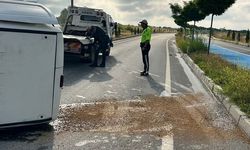Bolu'da hafif ticari araç devrildi, sürücü yaralandı