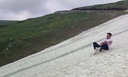 Haziran ayında kar eğlencesi görüntülendi