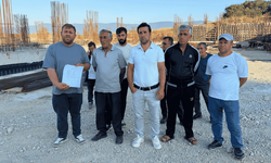Üniversite inşaatında maaşlarını alamayan işçiler 2 haftada 4 kez vince çıktı