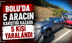 Bolu'da 5 aracın karıştığı kazada 5 kişi yaralandı