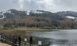 Bolu'nun doğa harikasına kar yağdı
