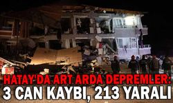 HATAY'DA ART ARDA DEPREMLER: 3 CAN KAYBI, 213 YARALI
