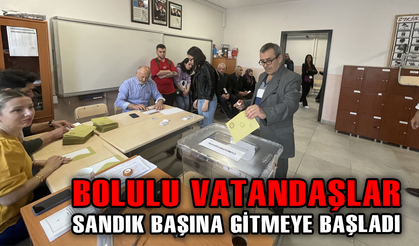 BOLU'DA VATANDAŞLAR SANDIKLARA GİDEREK OYUNU KULLANIYOR