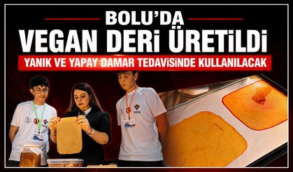 Bolu’da lise öğrencileri yanık tedavisi ve yapay damar için vegan deri ürettiler
