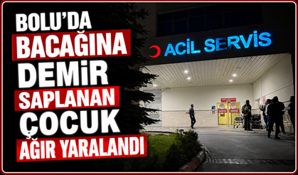 Bolu'da küçük çocuğa demir saplandı