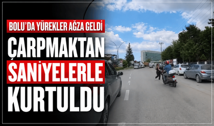 Bolu’da motosikletli az daha yayaya çarpıyordu