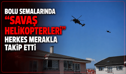 Bolu semalarında askeri hareketlilik! 4 helikopter dikkat çekti