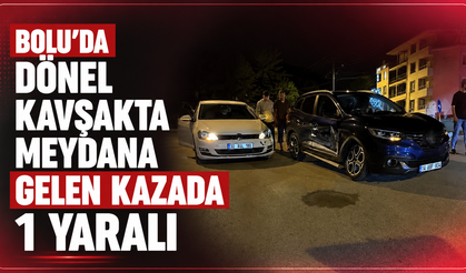 Bolu'da Dönel Kavşakta Meydana Gelen Kazada 1 Yaralı