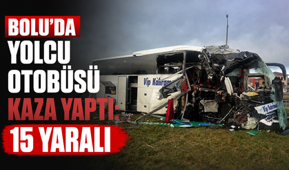 Bolu'da yolcu otobüsü kaza yaptı: 15 yaralı