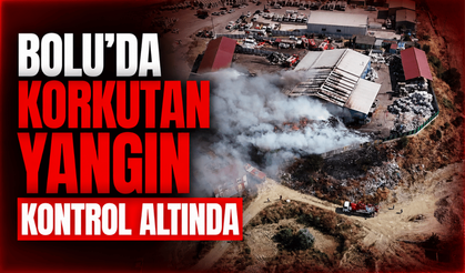 Bolu'da geri dönüşüm tesisindeki yangın kontrol altına alındı