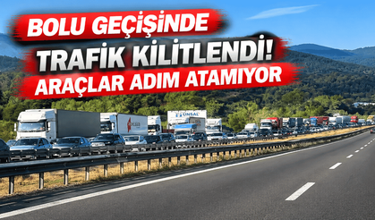 Anadolu Otoyolu’nda korkutan yoğunluk trafik kilitlendi