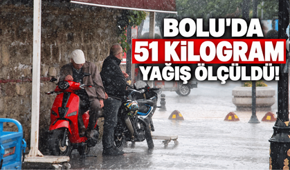 Bolu sağanağa teslim oldu! 51 kilogram yağış ölçüldü!