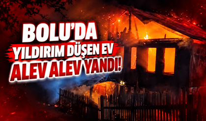 Bolu’da yıldırım sonrası çıkan yangın evi sardı!
