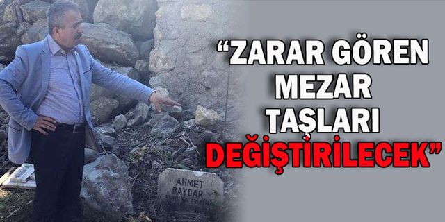 Kemal Kazan, mezarlıkta incelemelerde bulundu