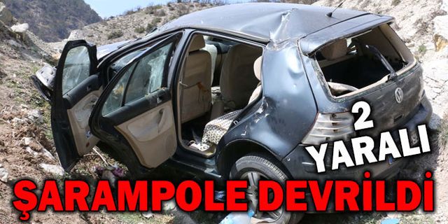 Otomobil şarampole devrildi: 2 yaralı