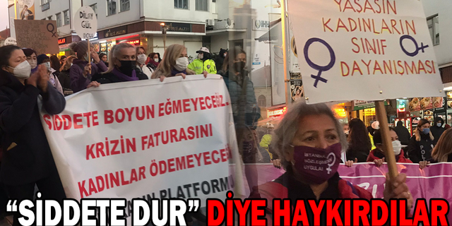  BOLULU KADINLARDAN ŞİDDETE KARŞI MEŞALELİ YÜRÜYÜŞ