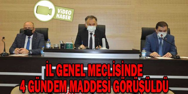 İL GENEL MECLİSİNDE 4 GÜNDEM MADDESİ GÖRÜŞÜLDÜ