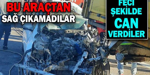 TIRA ARKADAN ÇARPAN OTOMOBİL HURDAYA DÖNDÜ: 2 ÖLÜ, 1 YARALI