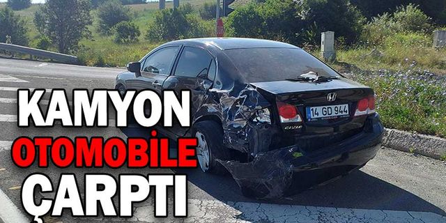 KAMYONLA OTOMOBİLİN ÇARPIŞTIĞI KAZADA 3 KİŞİ YARALANDI