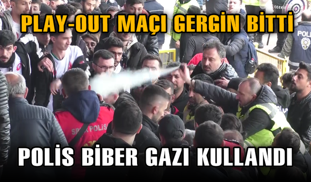 POLİS, TAŞKINLIK YAPAN TARAFTARA BİBER GAZIYLA MÜDAHALE ETTİ