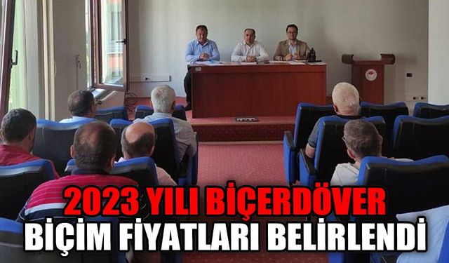 2023 YILI BİÇERDÖVER BİÇİM FİYATLARI BELİRLENDİ