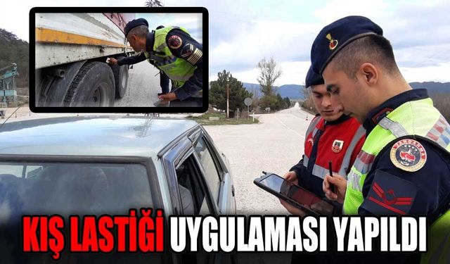 Mudurnu'da kış lastiği uygulaması yapıldı