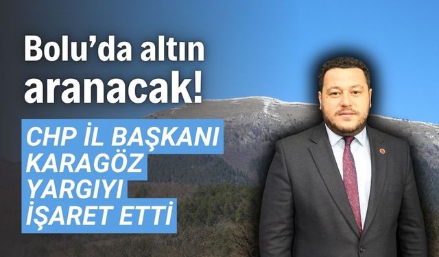 CHP Bolu İl Başkanı Karagöz, altın madenini için yargıyı işaret etti