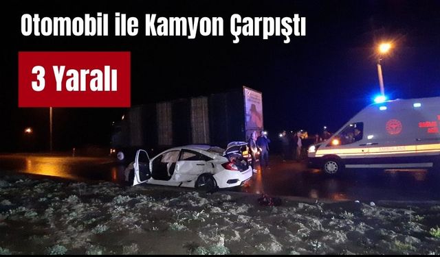 Bolu’da kavşakta otomobil ile kamyon çarpıştı: 3 yaralı