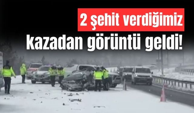Bolu - Ankara sınırında 2 şehit verilen kazanın görüntüsü geldi