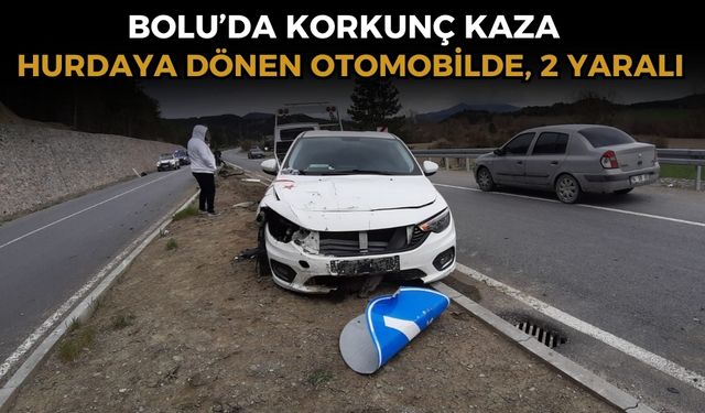Kontrolden çıkan otomobil orta refüje savruldu: 2 yaralı