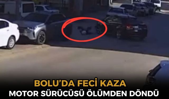 Otomobil ile çarpışan motosiklet sürücüsü yaralandı: Kaza anı kamerada
