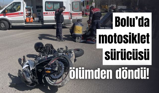 Motosiklet sürücüsü ölümden döndü