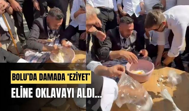 Bolu'da damada 'eziyet'! Eline oklavayı aldı