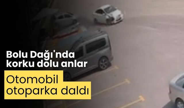 Bolu Dağı'nda korku dolu anlar otoparka daldı