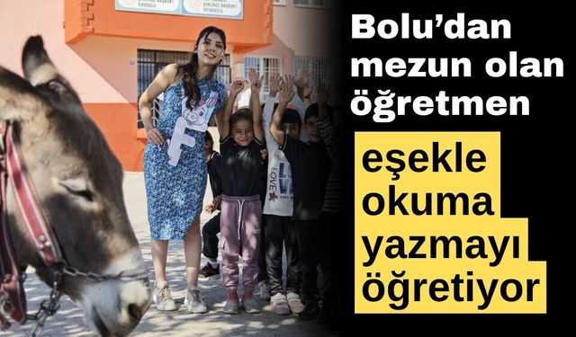 Öğretmen, çocuklara eşekle okuma yazmayı sevdirdi