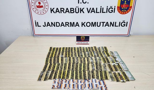 Karabük'te düzenlenen uyuşturucu operasyonunda 1276 sentetik ecza ele geçirildi