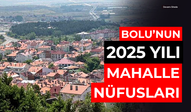 Bolu, 2025 yılı mahalle nüfusları