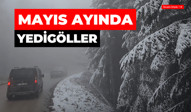 Yedigöller Milli Parkı, mayıs ayında karla kaplandı
