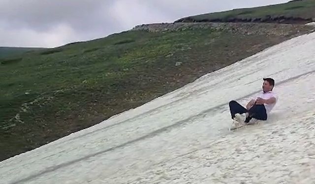 Haziran ayında kar eğlencesi görüntülendi