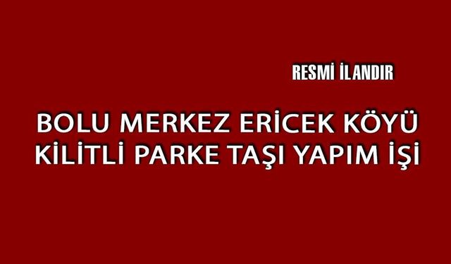 BOLU MERKEZ ERİCEK KÖYÜ KİLİTLİ PARKE TAŞI YAPIM İŞİ