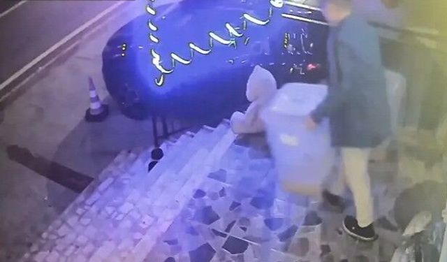 Petshop önündeki mama kutusunu çaldı
