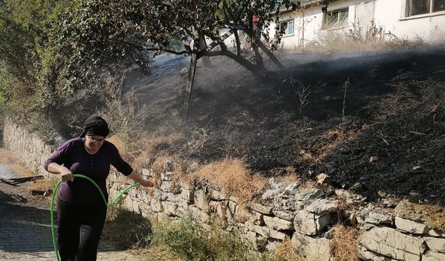 Mudurnu'da korkutan yangın: Kümeslere sıçramadan söndürüldü