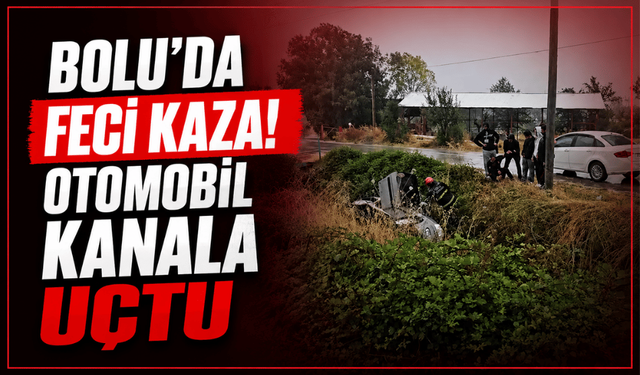 Bolu’da otomobil sulama kanalına uçtu: 1 yaralı