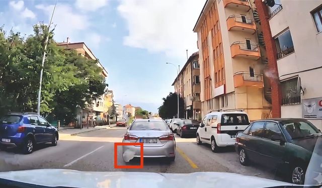 Otomobilden yola çöp atan sürücüyü araç içi kamerası yaktı