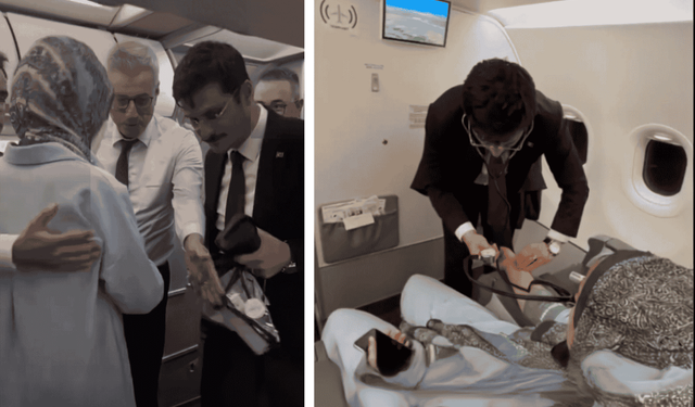 Uçakta fenalaşan yolcuya ilk müdahale Bakan ve Genel Müdürden