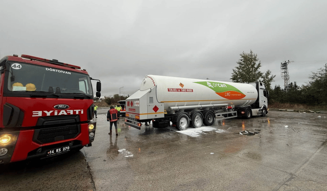 LPG yüklü tırda yangın