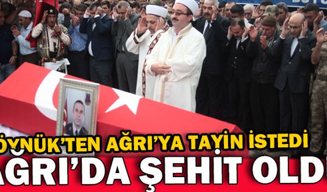 Göynük’ten Ağrı’ya tayin istedi: Şehit oldu