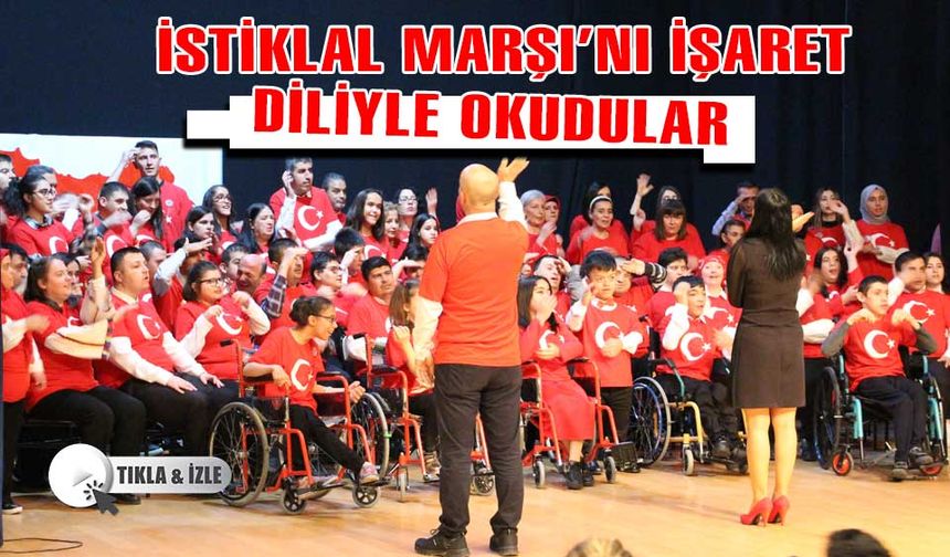 Bolu’da, işaret dili ile istiklal marşı okundular