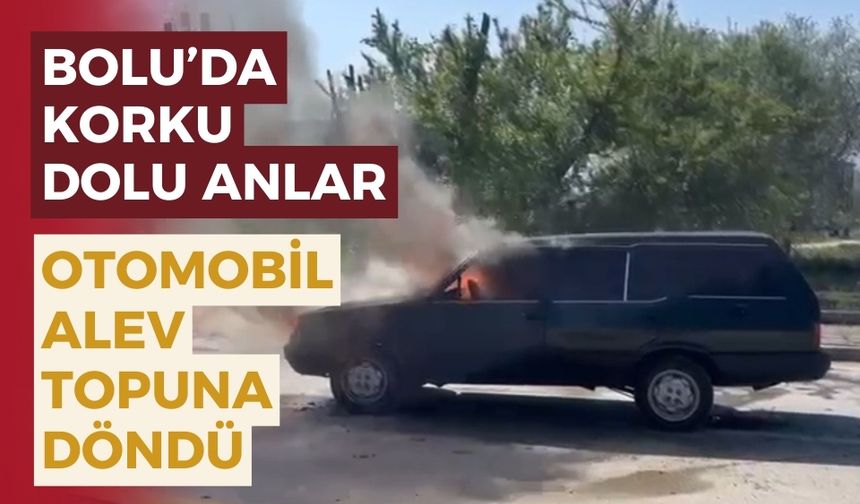 Seyir halindeki Fiat Tofaş alev alev yandı