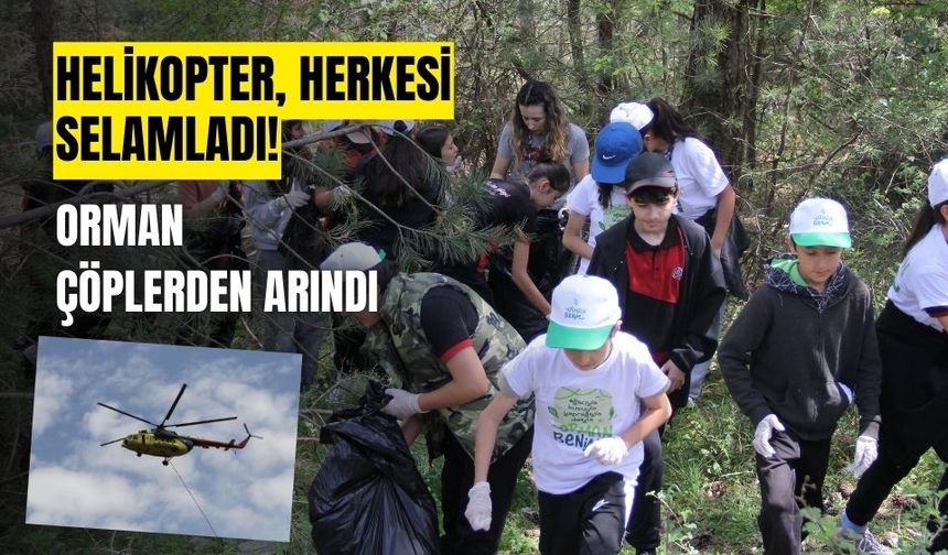 Orman Benim etkinliğine, yangın söndürme helikopteri eşlik etti